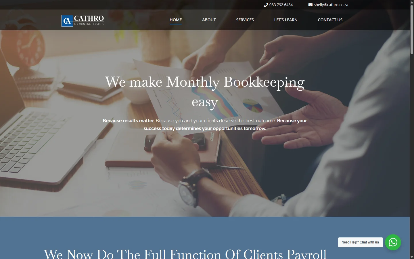 Cathro Accounting Services website screenshot