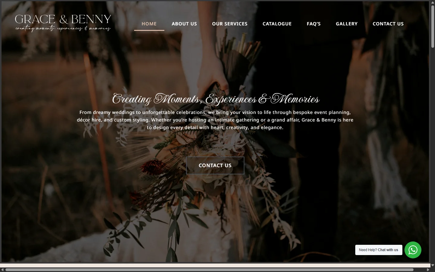 Grace and Benny website screenshot